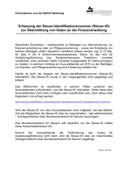 Erfassung der Steuer-ID - Studentenwerk Paderborn