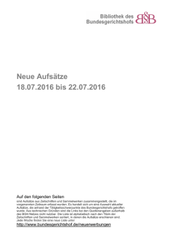 Neue Aufsätze 18.07.2016 bis 22.07.2016