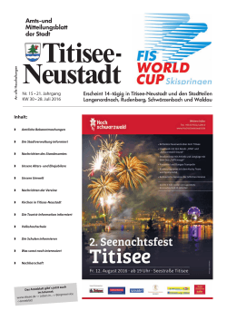 Amtsblatt Nr. 15 vom 28.07.2016 - Titisee