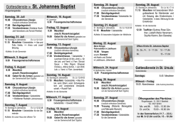 Gottesdienste in St. Johannes Baptist