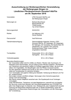 Ausschreibung - LPSV Donzdorf Alb/Fils