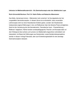 Inklusion im Mathematikunterricht &ndash; Ein Seminarkonzept unter der