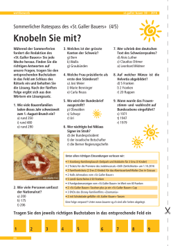 Sommerwettbewerb - St. Galler Bauernverband