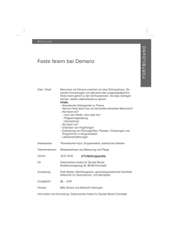 Feste feiern bei Demenz - Altentherapie Ruth Wetzel
