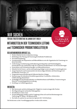 MitarbeiterIn der Technischen Leitung und