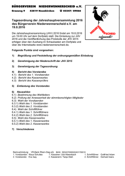 Die Tagesordnung der Jahreshauptversammlung 2016 kann hier