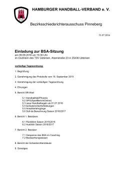 Einladung zur BSA-Sitzung - Hamburger Handball
