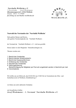 1. Vorstand `Narrhalla Weilheim e.
