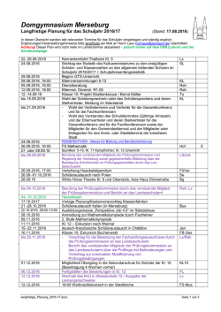 Langfristige Terminplanung 2016/17