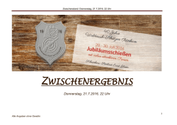 Zwischenstand: Donnerstag, 21.7.2016, 22 Uhr