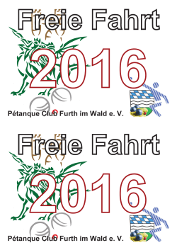 Freie Fahrt - Pétanque Club Furth im Wald