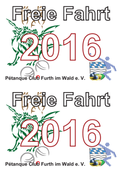 Freie Fahrt - Pétanque Club Furth im Wald