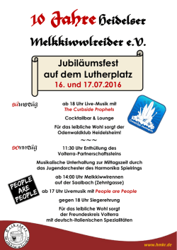 Jubiläumsfest auf dem Lutherplatz 16. und 17.07.2016