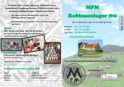 Robinsonlager für Mädchen 16. bis 23. Juli 201