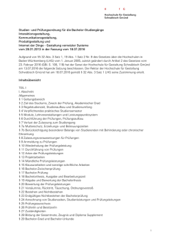 Studien- und Prüfungsordnung für die Bachelor