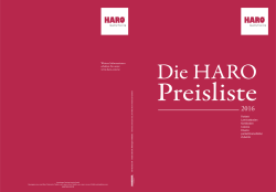HARO Preisliste 2016 &Ouml;sterreich