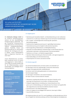 eink&auml;ufer (m/w) mit schwerpunkt in der operativen beschaffung