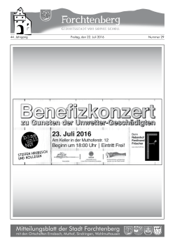 Mitteilungsblatt der Stadt Forchtenberg