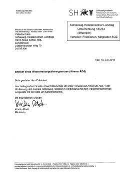 Schleswig-Holsteinischer Landtag Unterrichtung 18/234 (öffentlich
