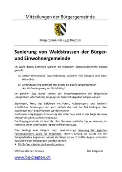 Infoschreiben - B&uuml;rgergemeinde Diegten