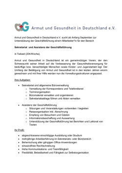 Armut und Gesundheit in Deutschland e.V. sucht ab Anfang