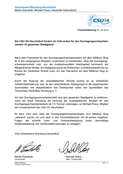 Pressemitteilung ​Schwerlastverkehr
