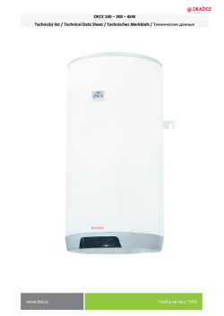 OKCE 160 – 200 – 4kW Technický list / Technical Data Sheet