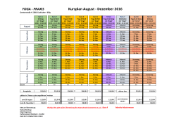 Gesamtkursplan August bis Oktober 2016