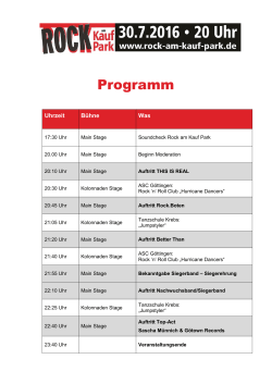 Programm - Rock am Kauf Park
