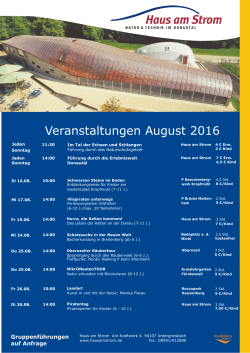 Veranstaltungen August 2016