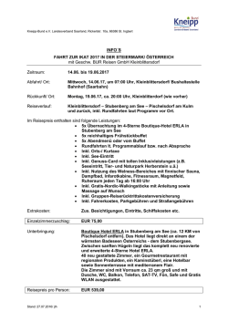 INFO&acute;S FAHRT ZUR IKAT 2017 IN DER STEIERMARK