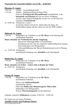 Programm - Pastoralverbund Hallenberg