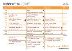 DONNERSTAG / JEUDI Vertanzt 2016