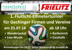 Flyer Elfmeterturnier - Sportfreunde Gechingen