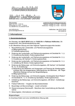 I. Informationen - Markt Hofkirchen
