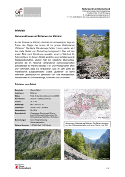 Infoblatt Naturwaldreservat Büttenen im Klöntal
