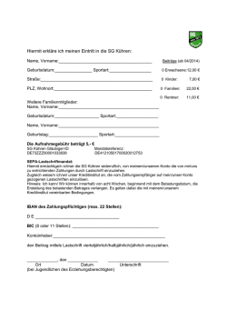 Hiermit erkl&auml;re ich meinen Eintritt in die SG K&uuml;hren: