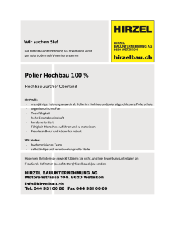 Hochbaupolier - Hirzel Bauunternehmung AG