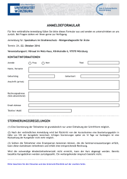 anmeldeformular - Universität Würzburg