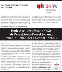 Prorektor/-in Technik Lörrach - Duale Hochschule Baden