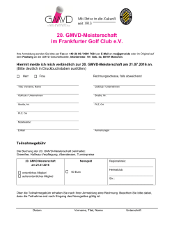 20. GMVD-Meisterschaft im Frankfurter Golf Club e.V.