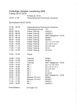 Page 1 Vorläufiger Zeitplan Lausitzring 2016 Freitag 29.07.2016