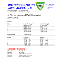 Zeitplan clublauf 2016 - MSC