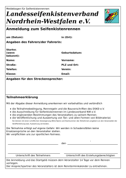 Anmeldeformular - Landesseifenkistenverband NRW