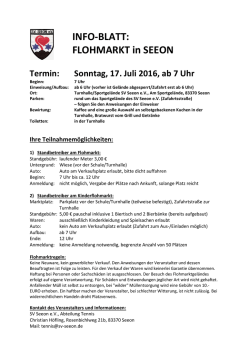 INFO-BLATT: FLOHMARKT in SEEON