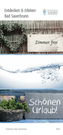 Entdecken und Erleben - Tourismus Bad Sauerbrunn