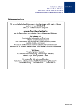 eine/n Sachbearbeiter/in - familienforum edith stein