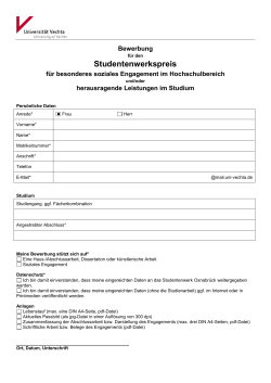 Bewerbungsformular - Universität Vechta