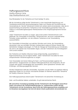 Haftungsausschluss - Healthy Influencer