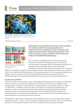 Gleichspannung senkt Stromverbrauch in der Industrie